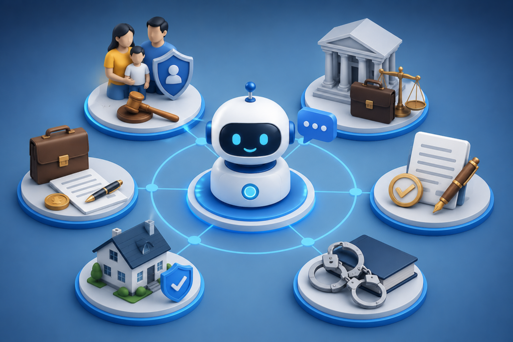Use Cases of Legal Chatbots in Different Legal Domains